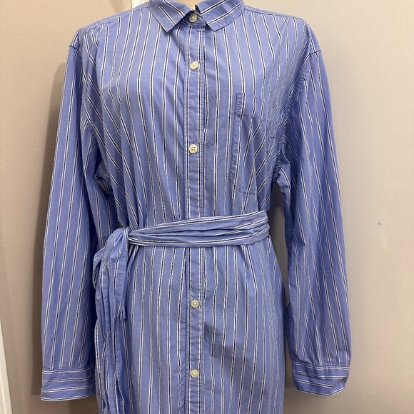 GAP Dresses & Skirts - GAP Oversize Striped Blue Shirt Dress (XL Fits L)